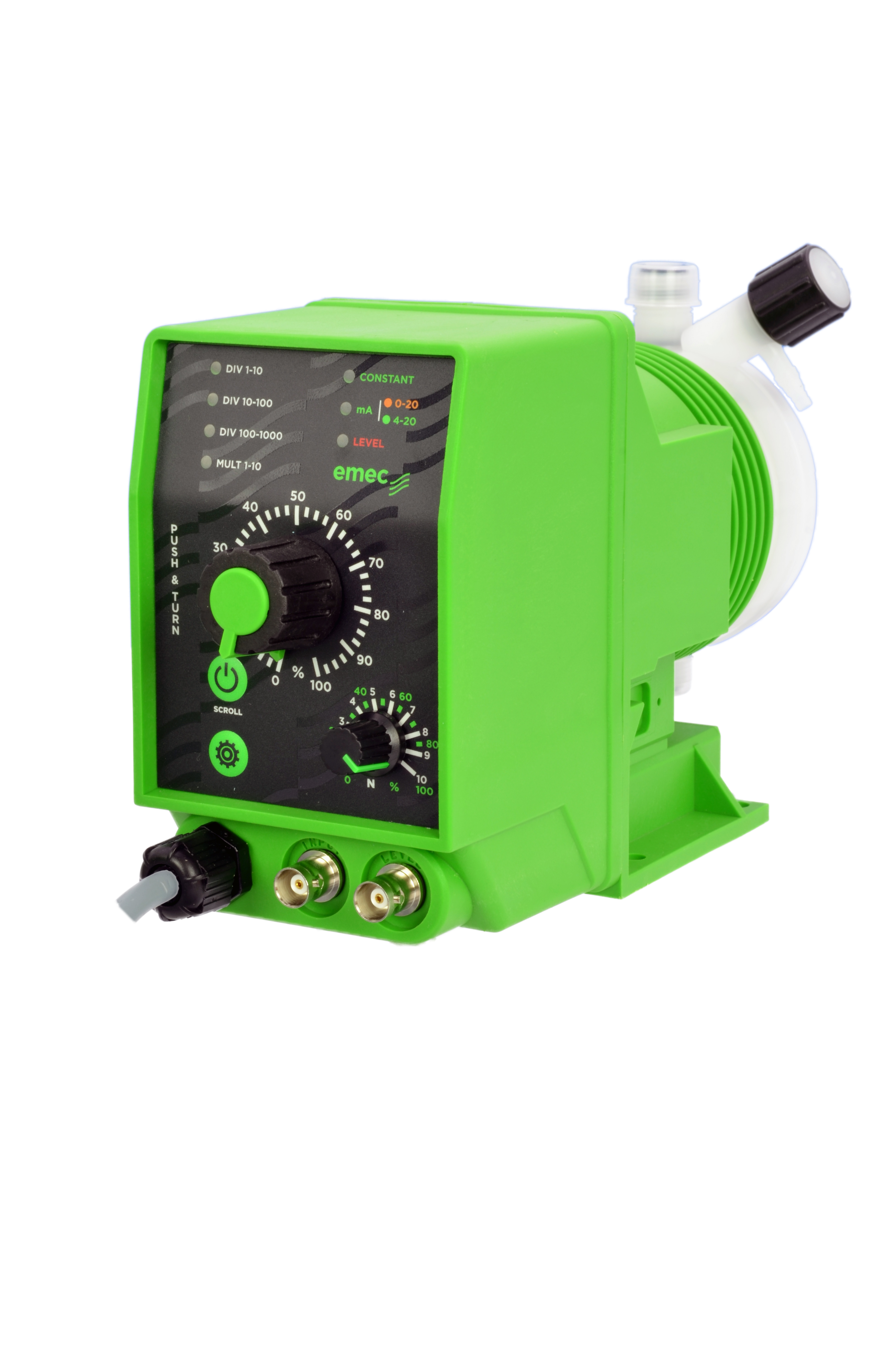 emec K-Plus Dosierpumpe, Elektromagnetpumpe, zeigt Antriebskomponenten und Gehäuse
