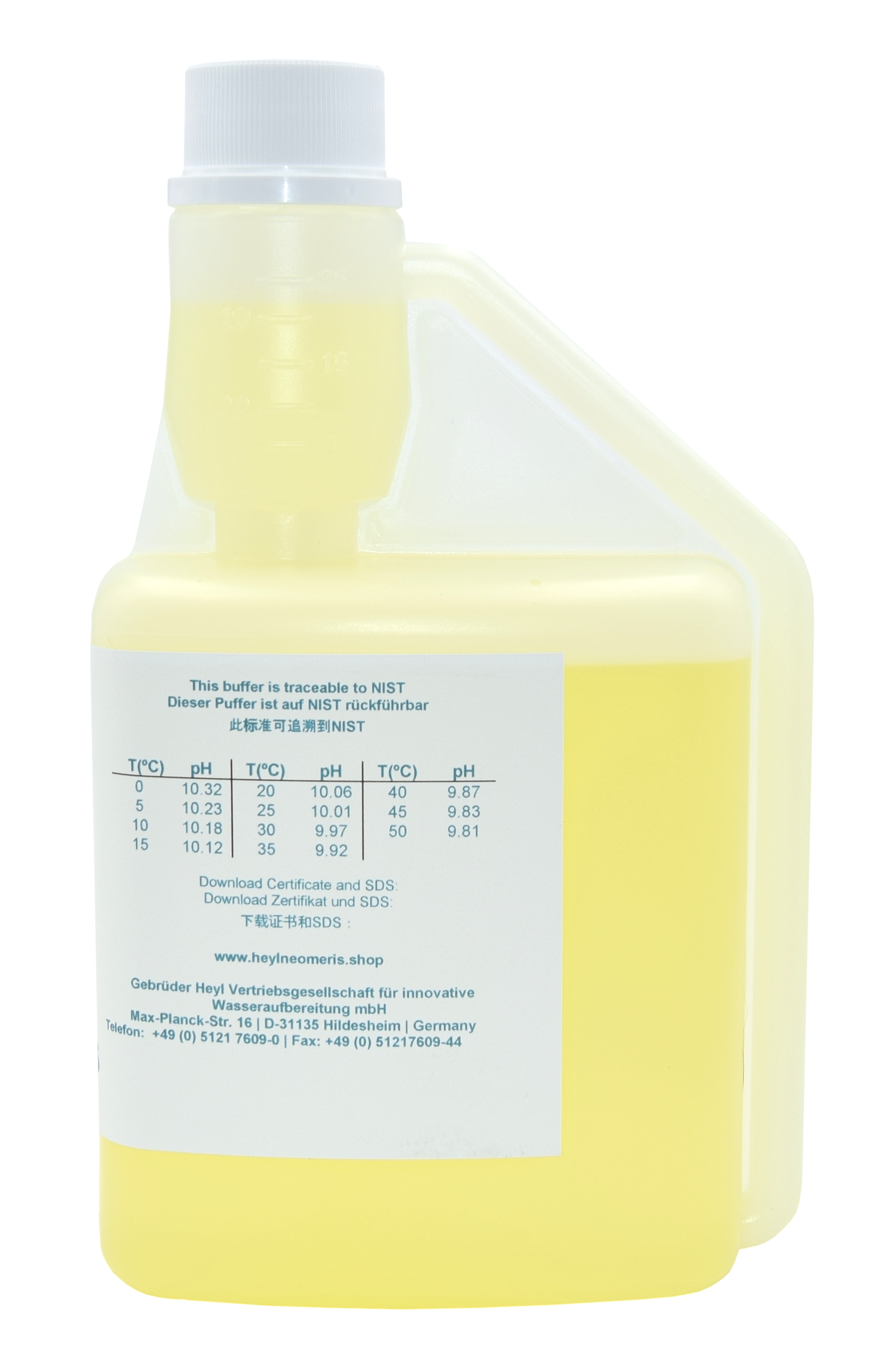 10.01 pH Pufferlösung zur Kalibrierung von pH-Elektroden, geeignet für Laboranwendungen,500ml