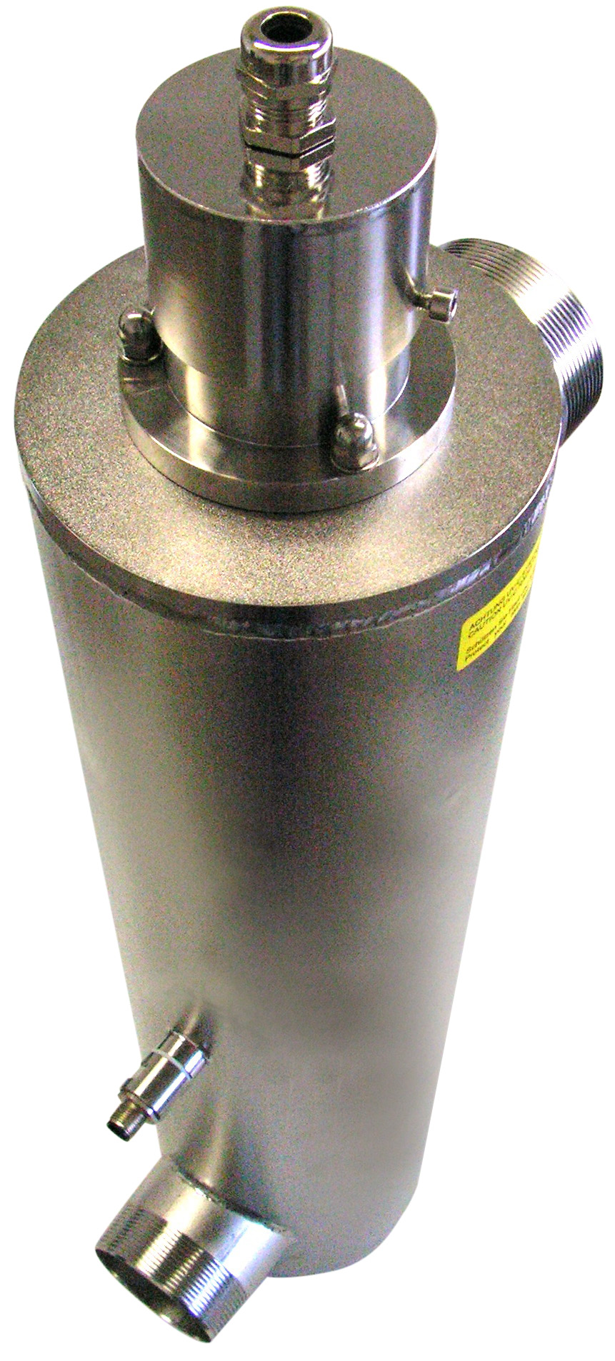 UVprofessional Standard 2, front view of the electropolished stainless steel reactor, UV disinfection unit