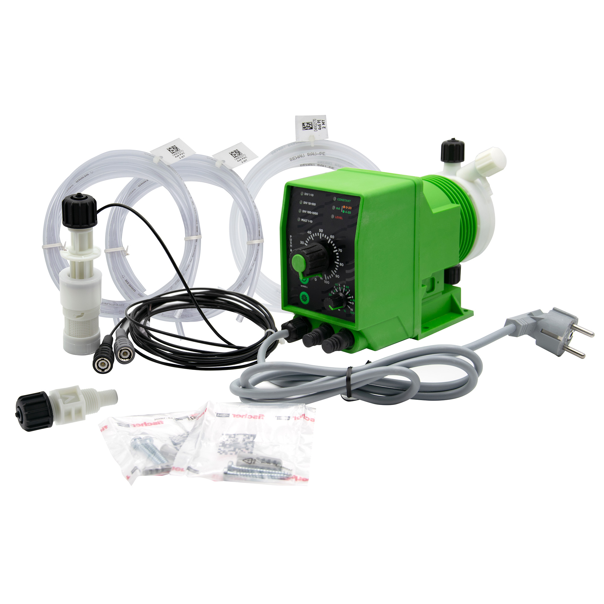 emec K-Plus dosing pump emec K-Plus Dosierpumpe, Zubehörset mit Druck- und Saugschläuchen, Montagezubehör enthalten