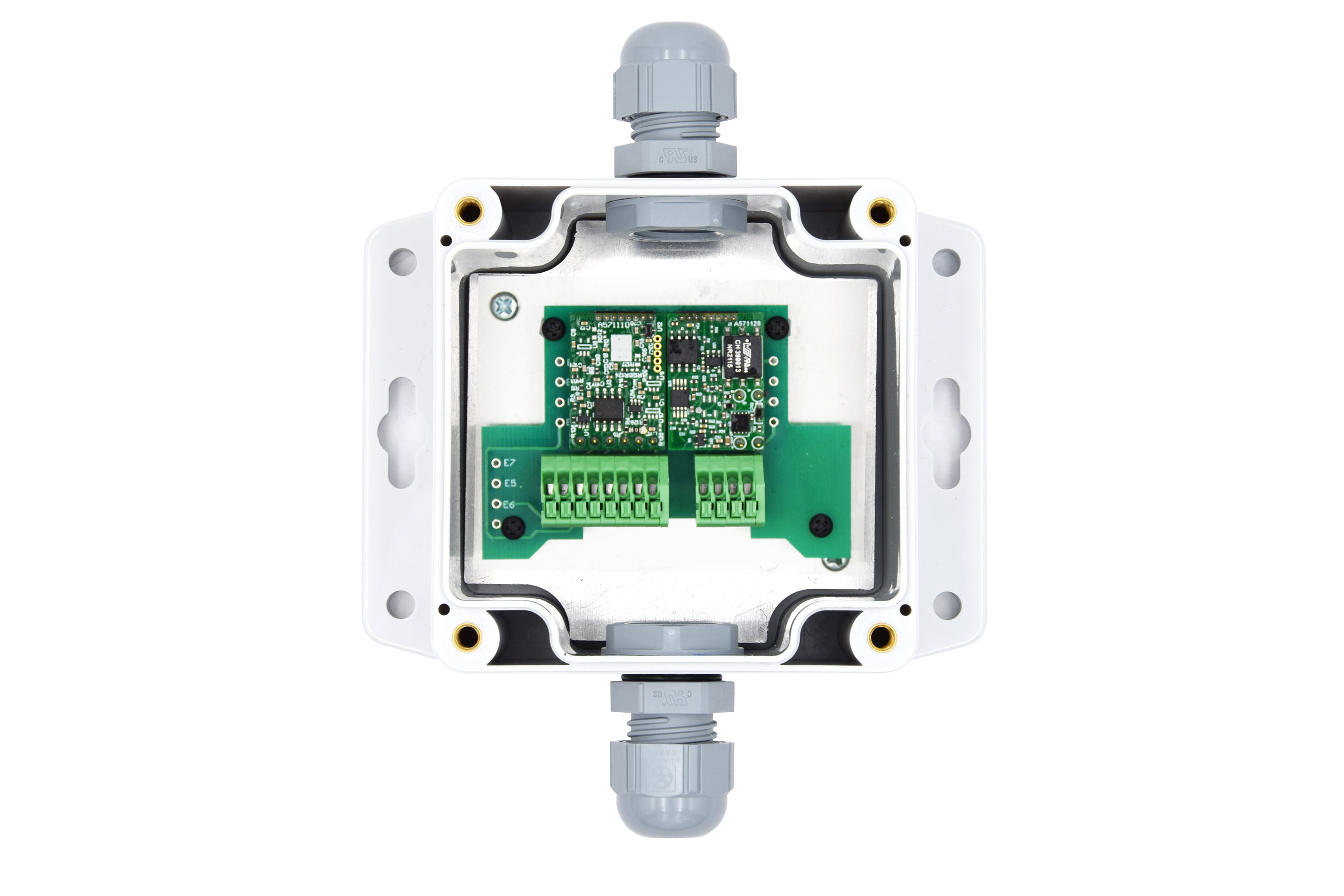 Elektronische Komponenten des  4-20 mA Signalwandlers im Gehäuse