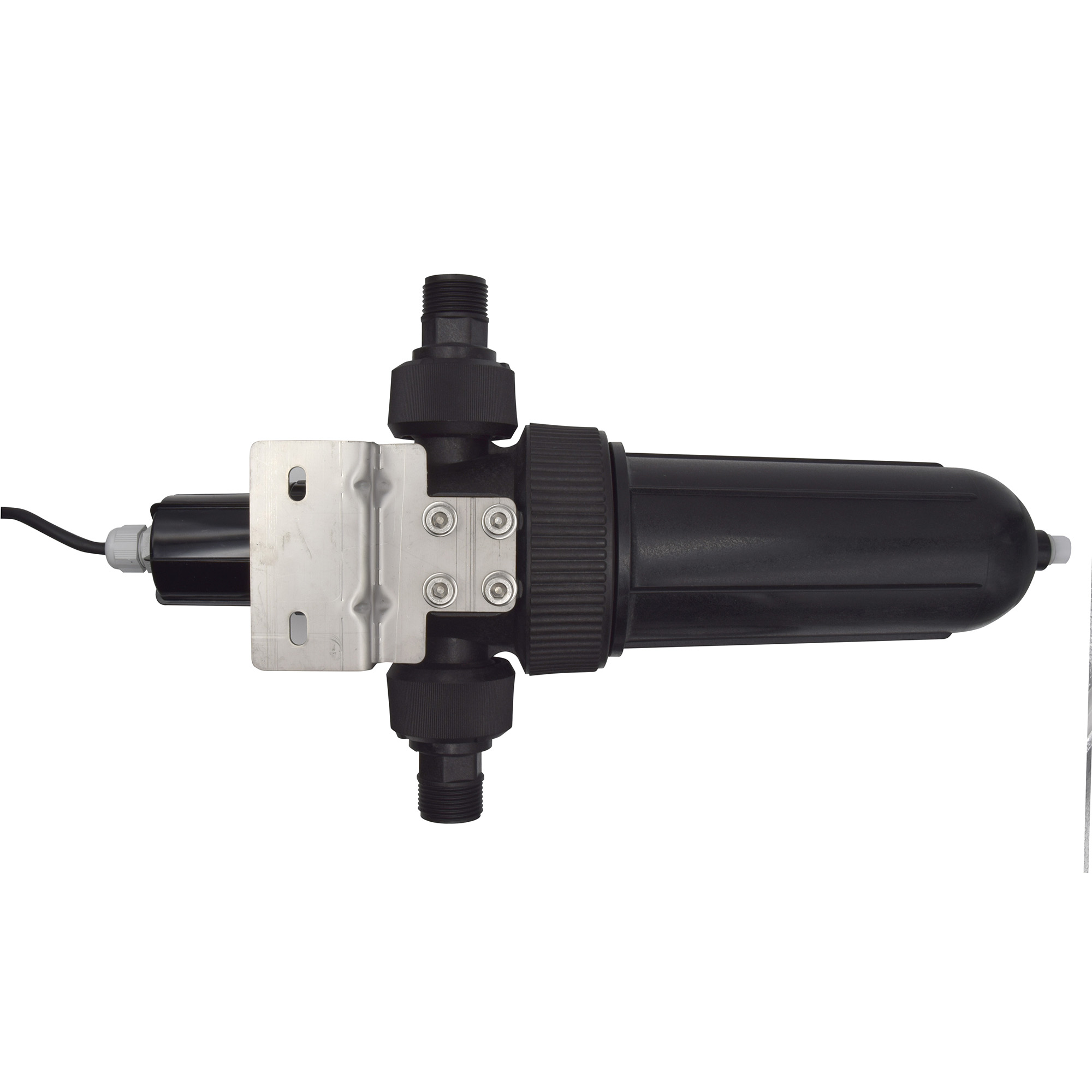 CINTROPUR UV4100 3/4″ + 1″, Rückansicht, UV-Wasserentkeimungssystem, Anschlussdetails, kompakt