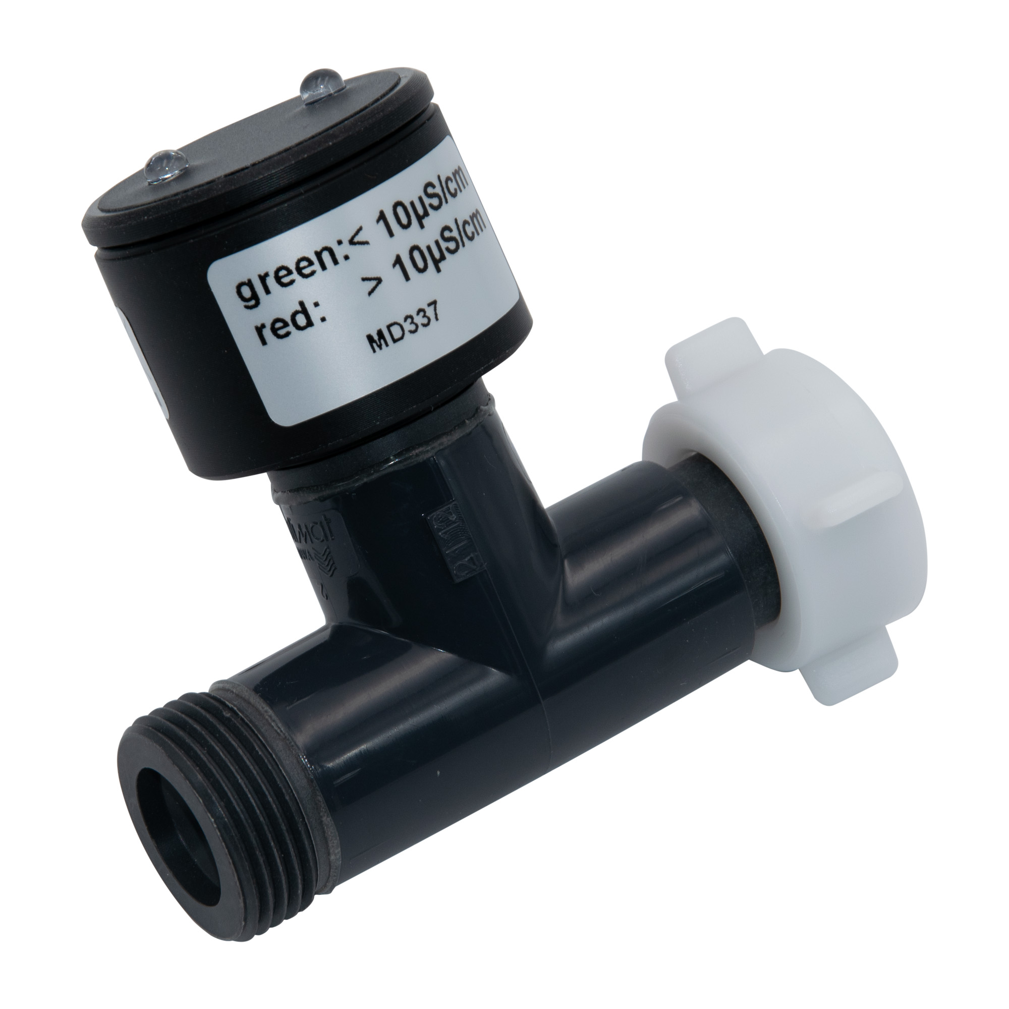 Batteriebetriebenes N-FLASH10 im T-Stück mit Plexiglasdeckel und LED-Anzeige,