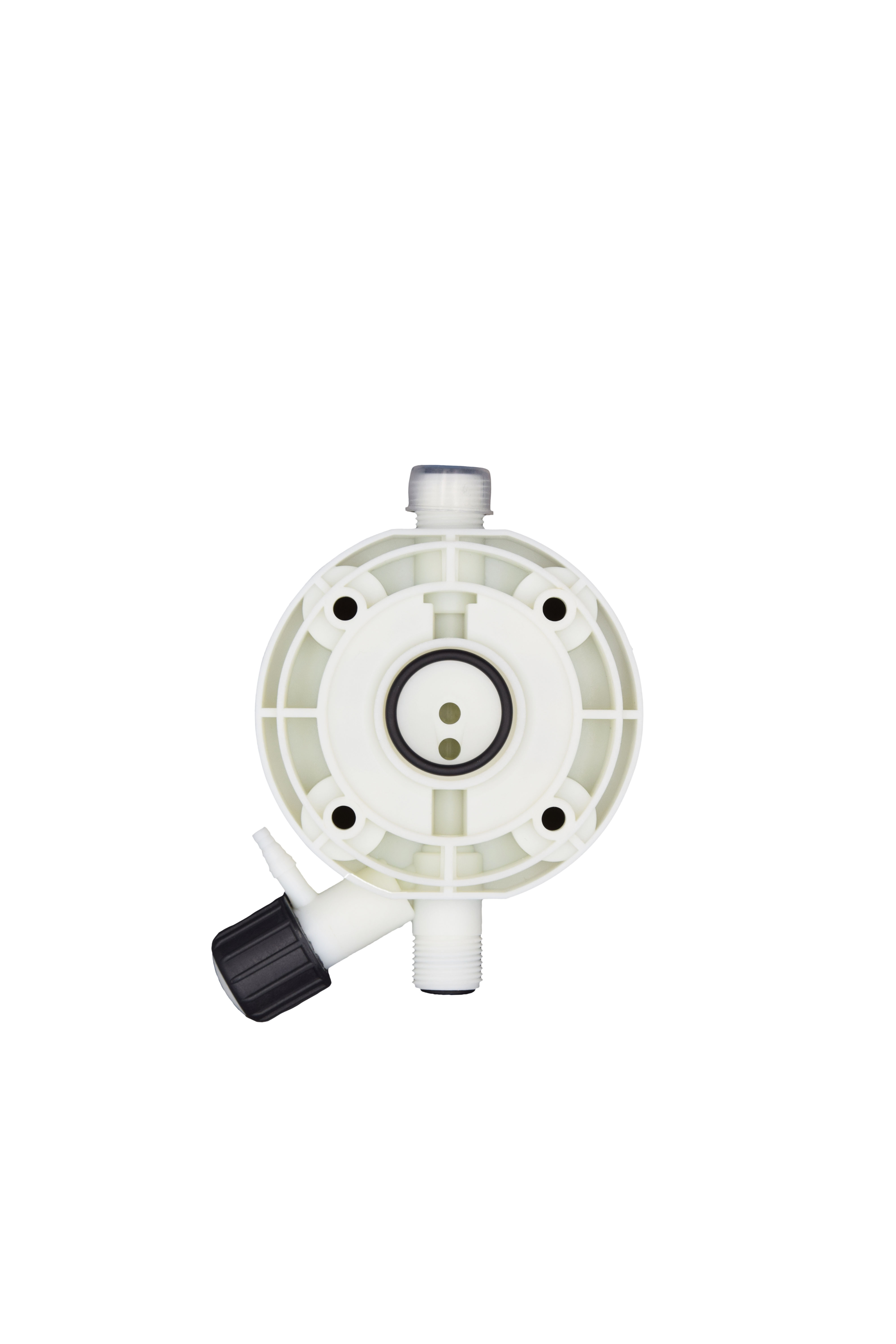 emec K-Plus Serviceset I, Rückansicht, Blick auf PP-Kopf, Dichtung intern, für Dosierpumpeneinsatz