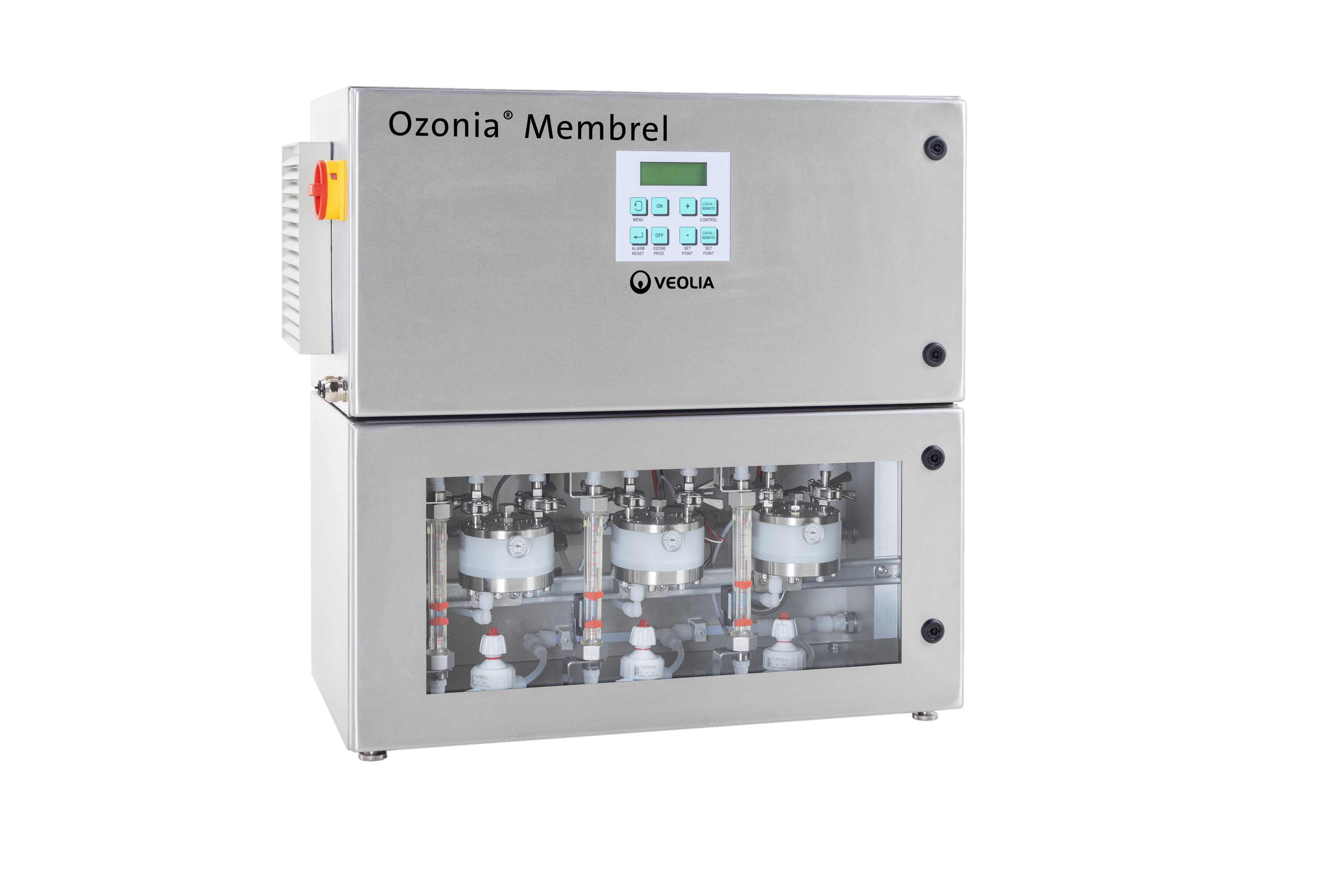 Ozonia Membrel MkV-S-3 - Electrolytic ozone generator, ozone output 3x 3-4 g/h, system unit Ozonia Membrel MkV-S-3, geschlossene Ansicht, Ozonleistung 3x 3-4 g/h, Prozesswasserbehandlung, Edelstahlgehäuse IP54, Ozonerzeugung