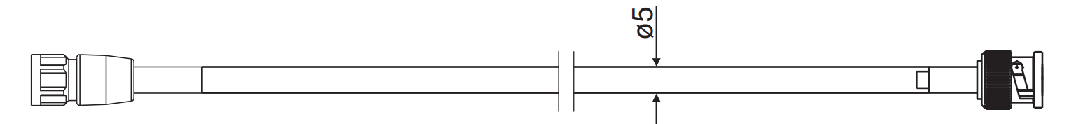 1m connection cable for pH/redox, cable end 1 (sensor side) = rotatable cable socket, connection end 2 = BNC plug straight for cable 5mm 1 Meter Anschlusskabel für pH/Redox, drehbare Kabelbuchse, sensorseitiges Kabelende