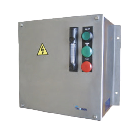 TOGC2 Ozon-Generator, Seitenansicht, Bedienfeld mit Schaltern, Anzeige von Ozonproduktion 