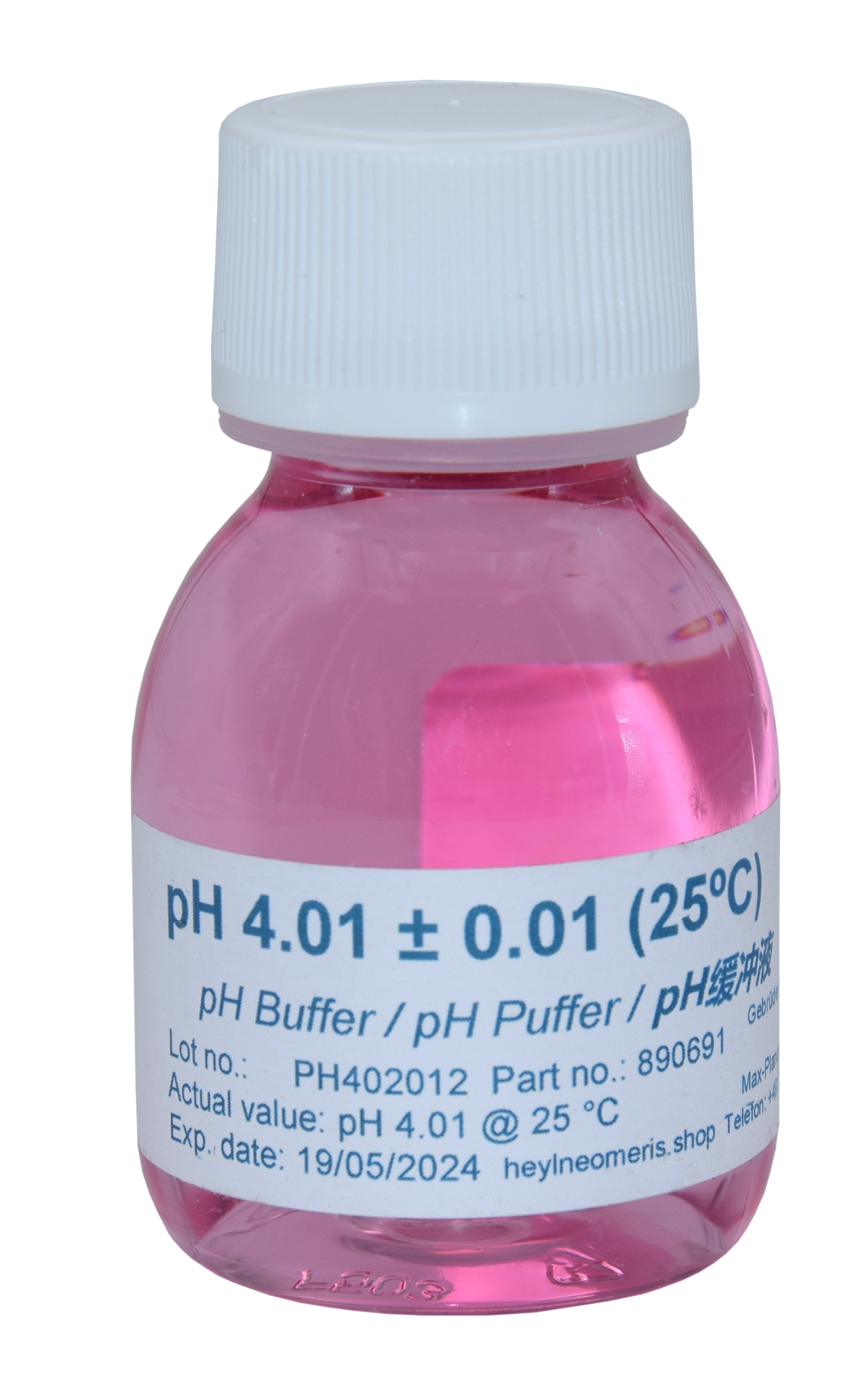 Neomeris pH buffer solution pH 4.01 Neomeris Pufferlösung pH 4.01, rote 70 ml Flasche, kompakte Kalibrierlösung für pH-Elektroden
