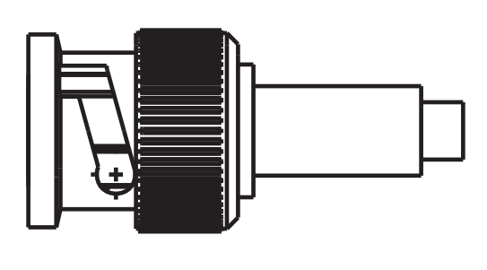 BNC-Stecker gerade für Kabel 5mm, Teile-Nr.: 00068842, Seitenansicht des Steckers