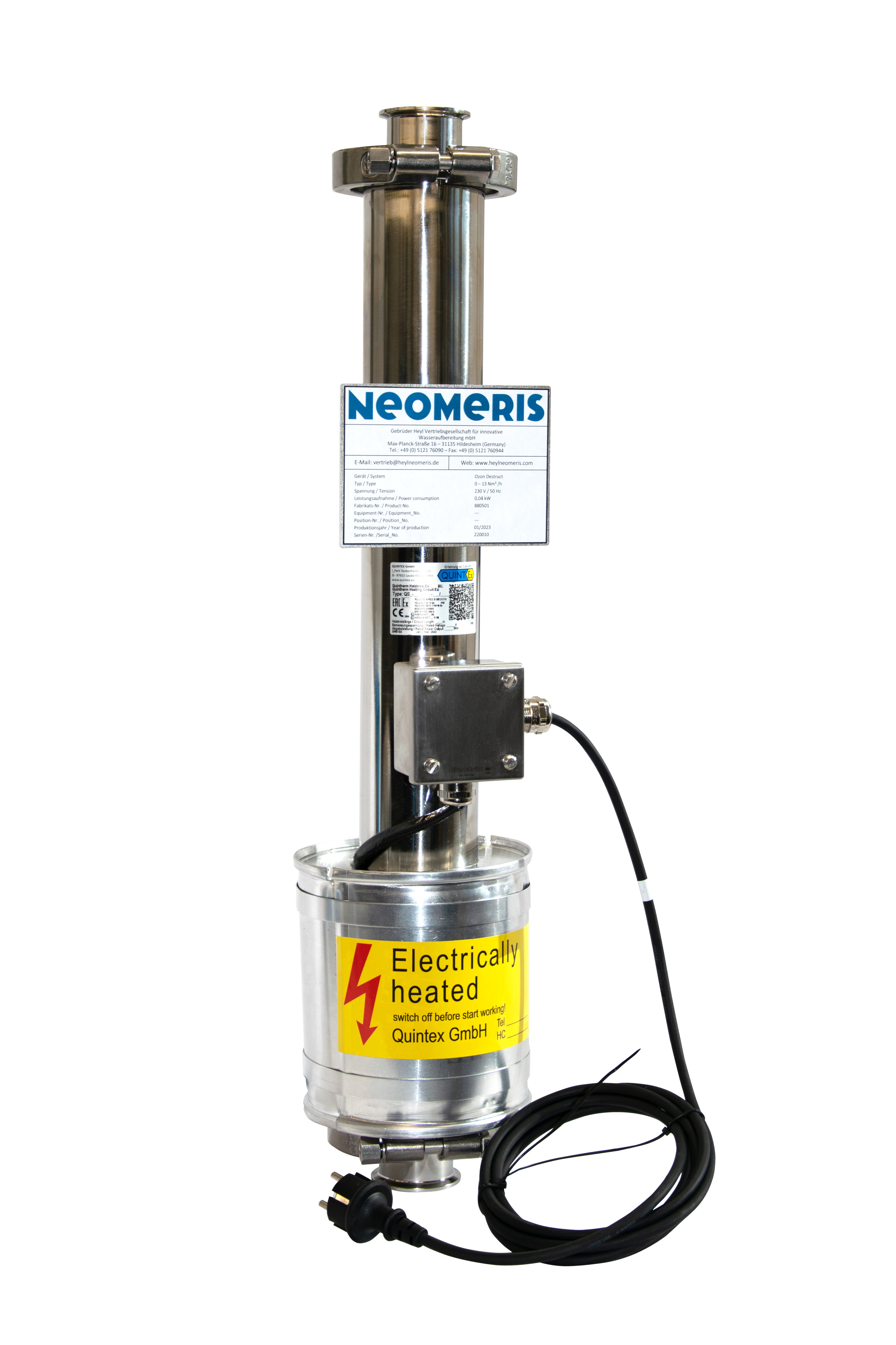 Ozone Destruct 13 - catalytic residual ozone destructor (0–13 Nm³/h)