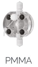 emec K-Plus Serviceset M – PMMA Pumpenkopf mit Viton Dichtung und PTFE Membran