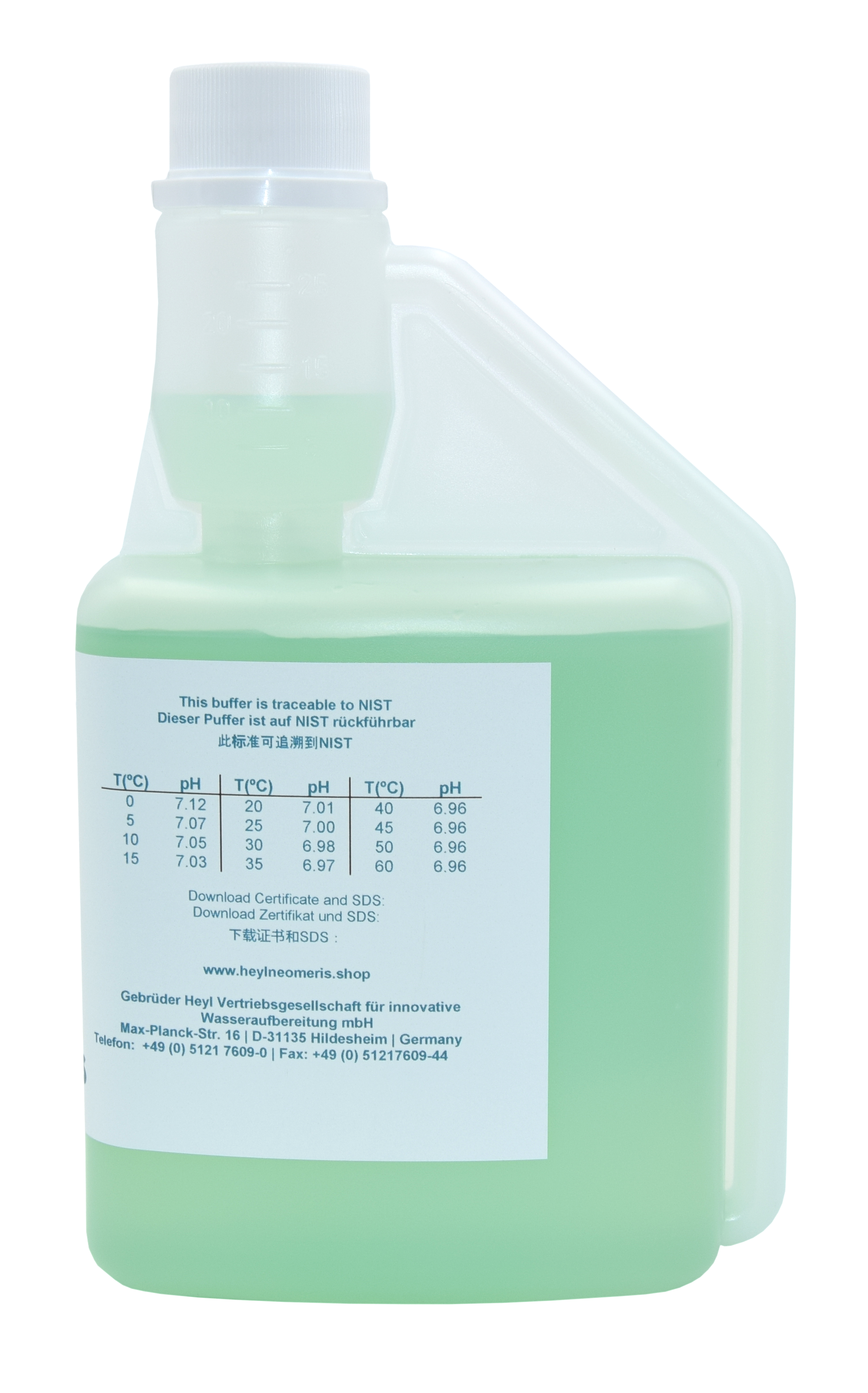 Einfaches Dosieren durch Zusammendrücken der Flasche, ideal für präzise Kalibrierungen, 500ml pH 7.00