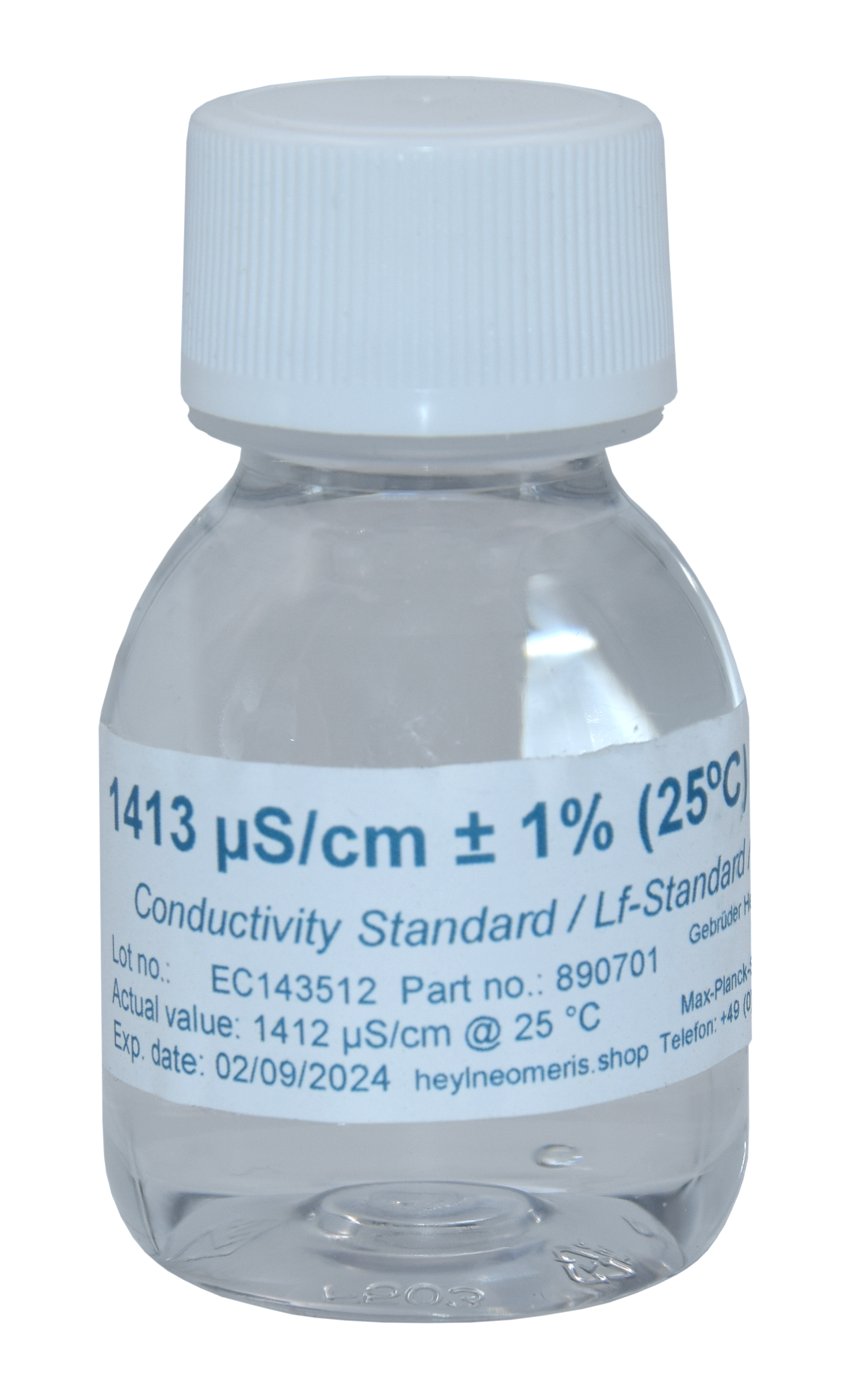 Neomeris conductivity calibration solution Leitfähigkeitskalibrierlösung, 70 ml Flasche mit blauem Etikett, präzise Kalibrierlösung für Messgeräte