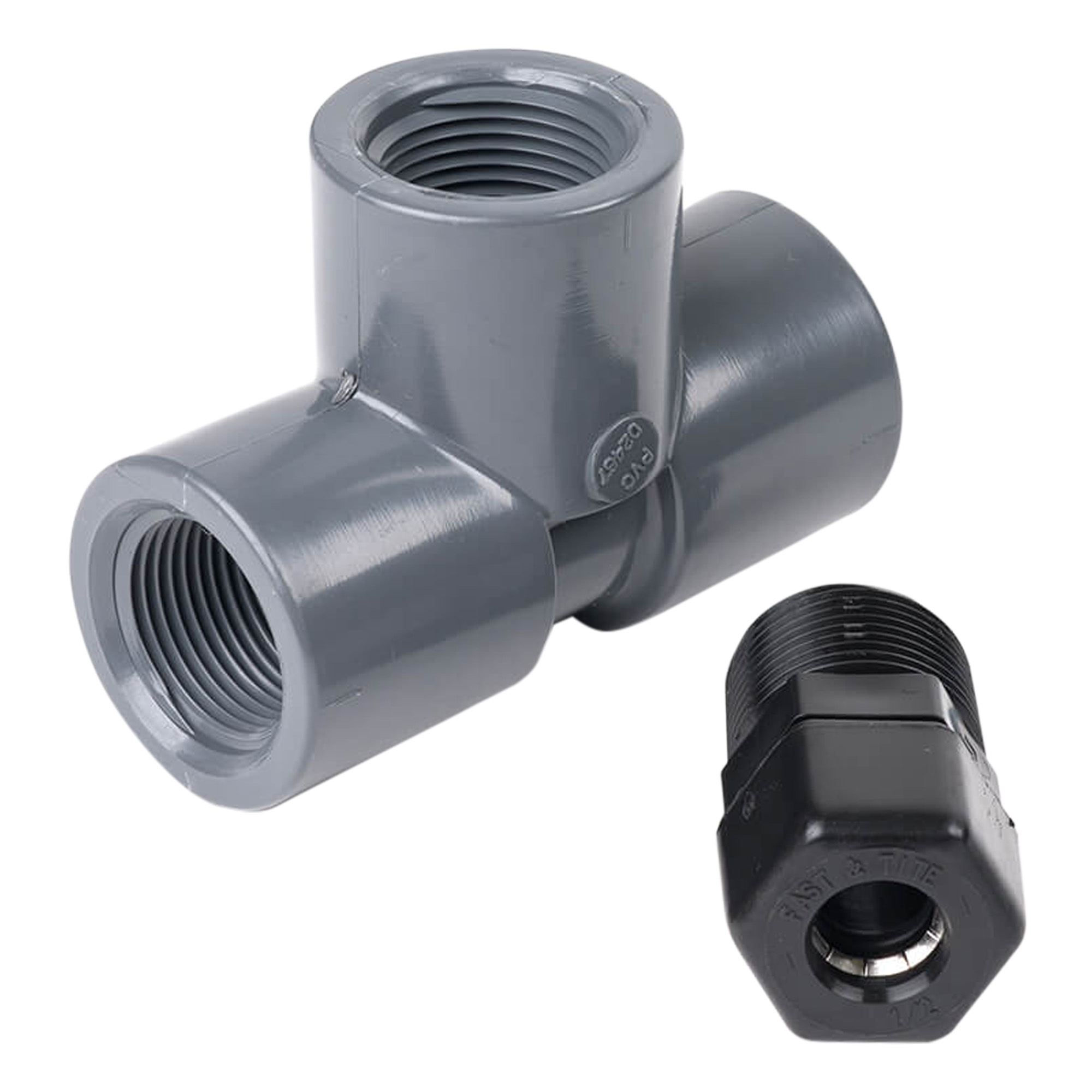 Flow cell for pH and ORP electrodes Durchflusszelle für pH und Redox Elektroden Kunststoff T Stück mit Gewinden