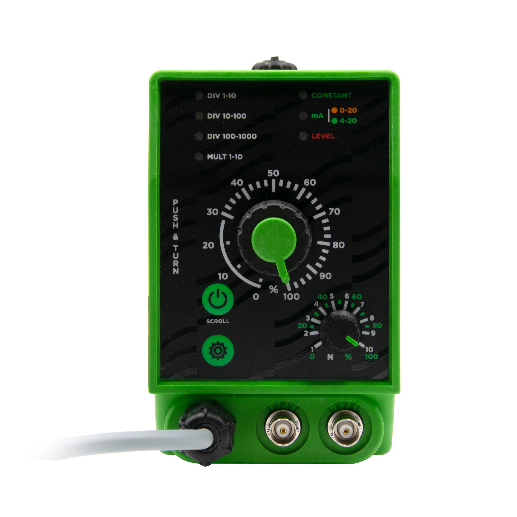 emec K-Plus Dosierpumpe, Frontansicht mit LED-Anzeigen und Bedienelementen