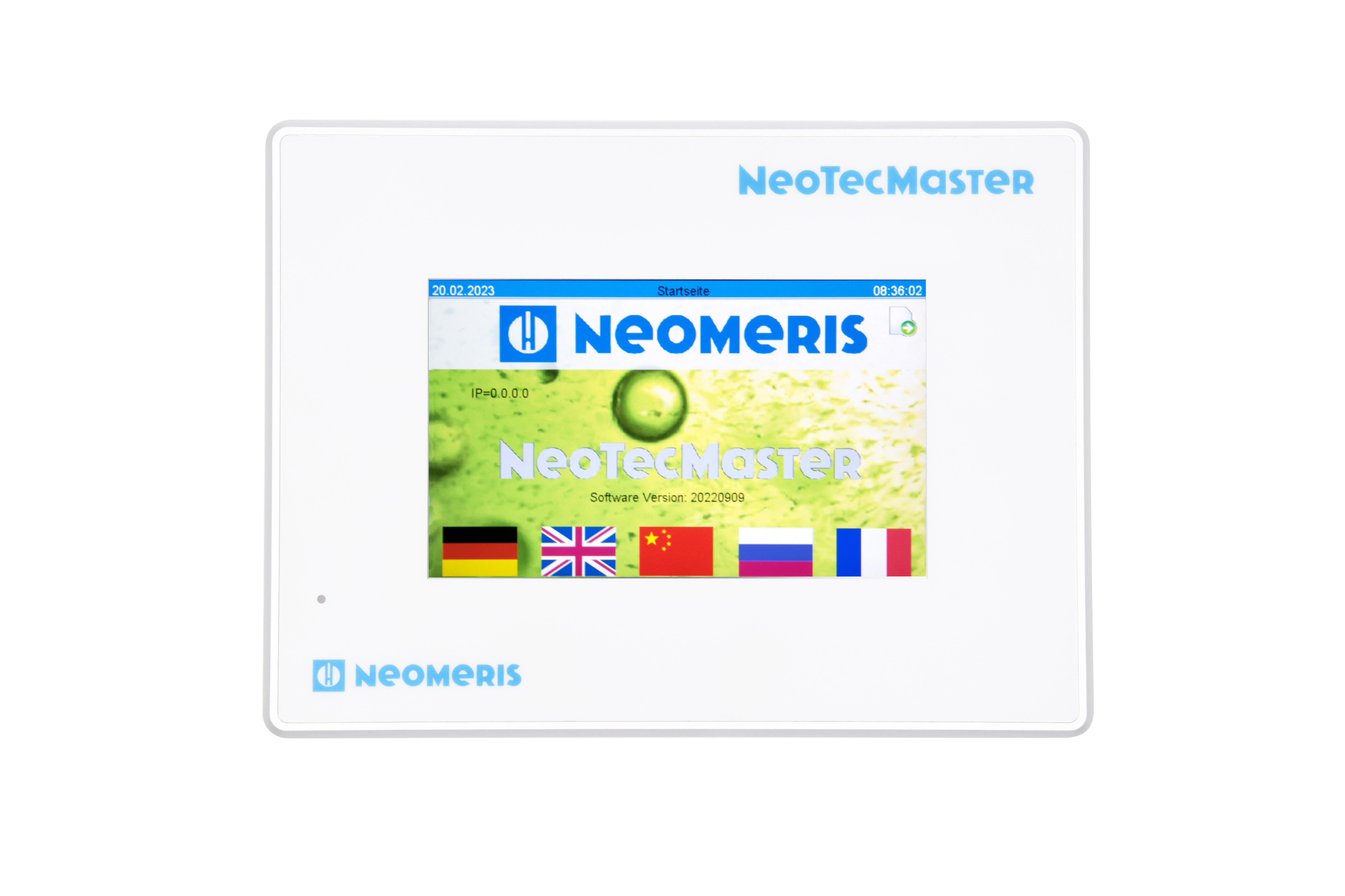 NeoTecMaster 7 Zoll 8-Kanal Controller Display aktiviert, Touchscreen mit Messdaten und Trenddarstellung, Prozessüberwachung, Modbus RTU