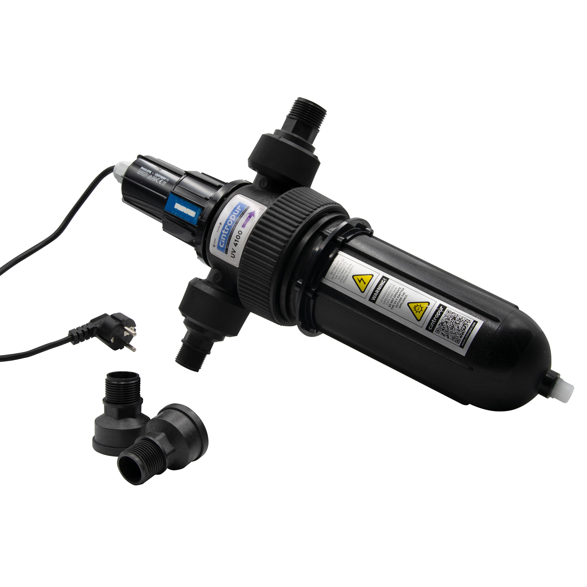 CINTROPUR UV4100 3/4″ + 1″, Seitenansicht, UV-Wasserentkeimungssystem, langlebig, hochwertig