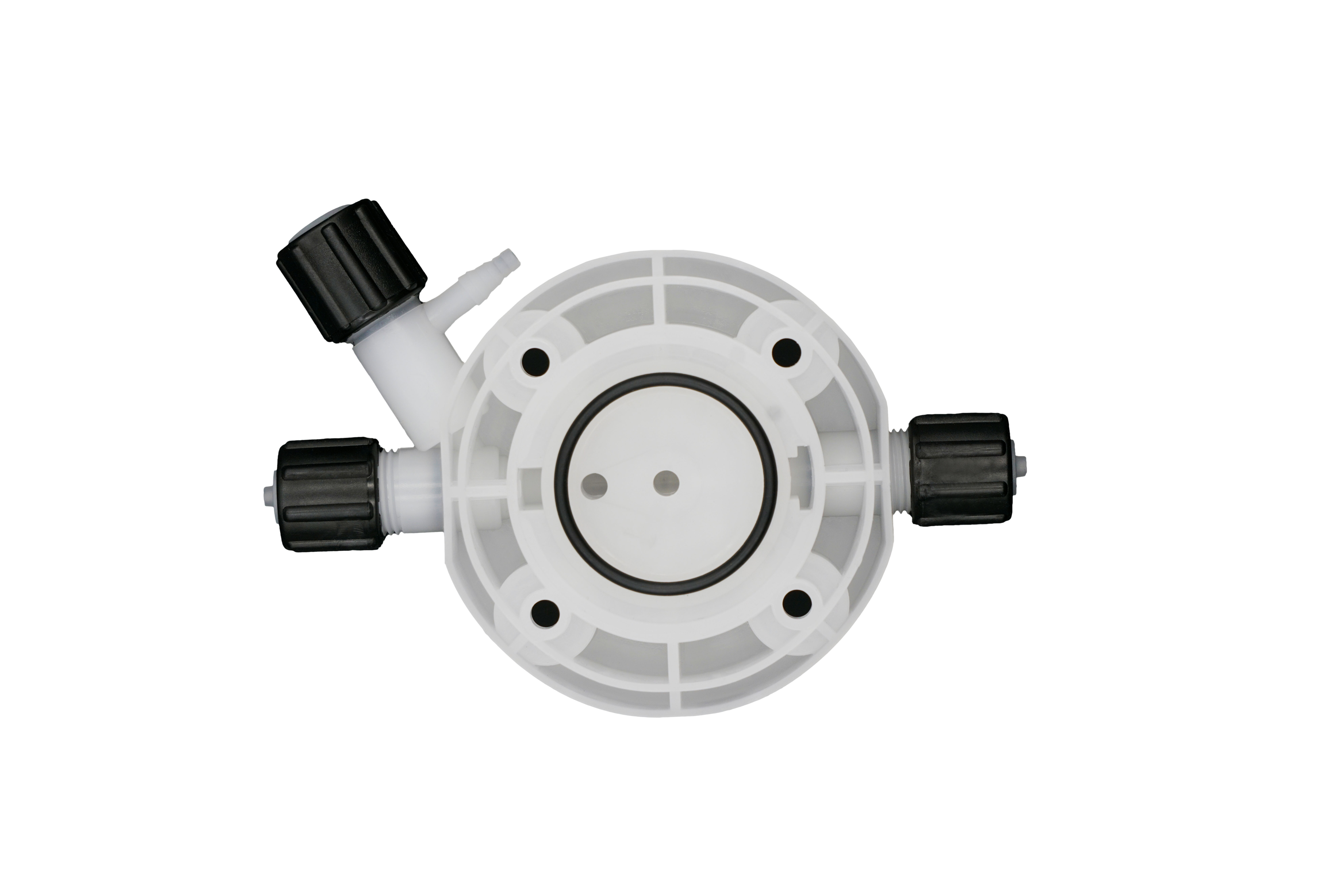 emec K-Plus Serviceset L, Rückseite des Dosierkopfs mit Viton Dichtung