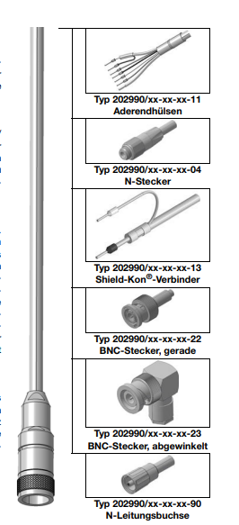 10m connection cable LF-GT/-EC, cable end 1 (sensor side) = M12 socket 5-pin (plastic), connection end 2 = wire end sleeves 10 Meter Anschlusskabel LF-GT/-EC, M12-Buchse 5pol., Kabel in Nahaufnahme
