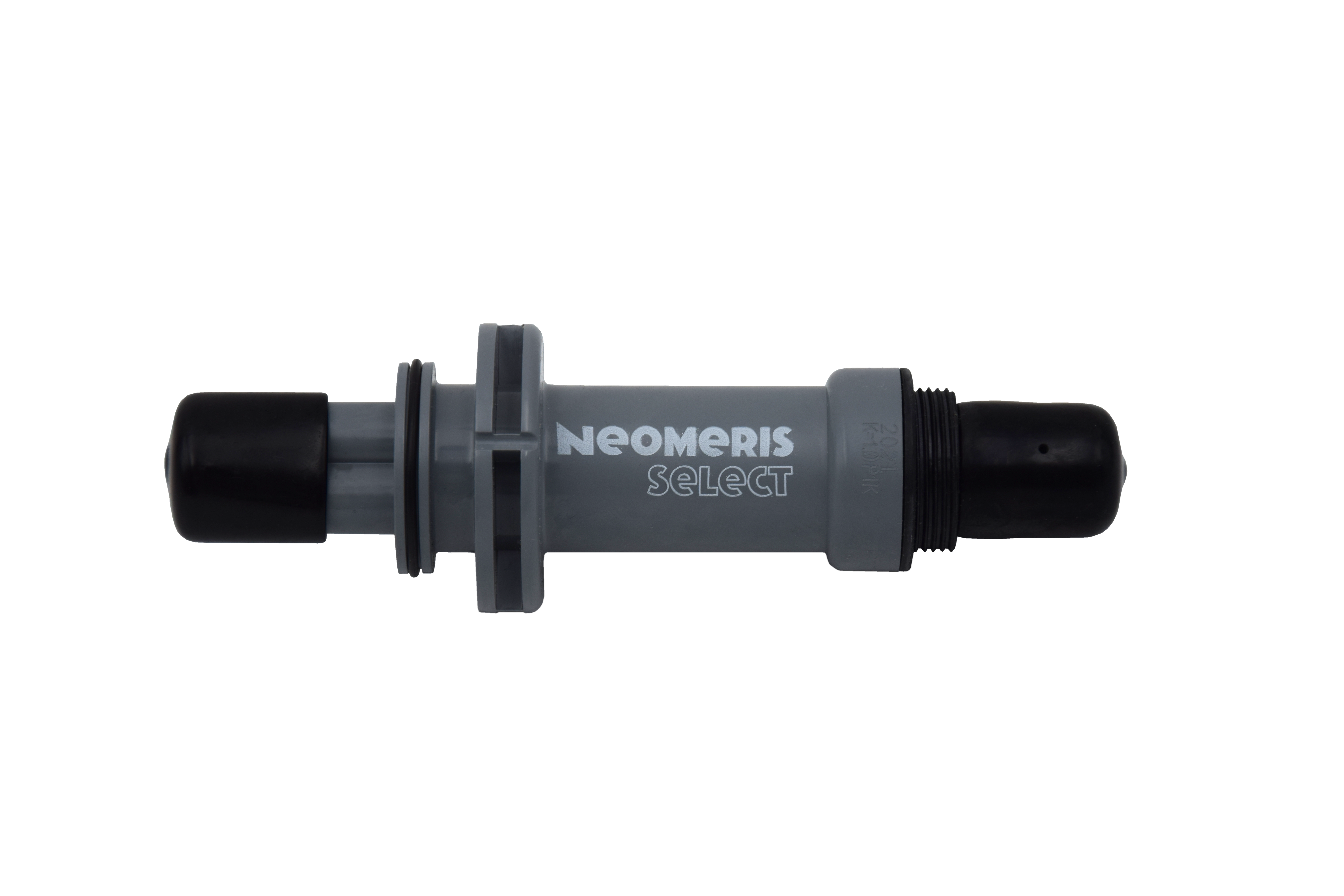 Select conductivity sensor with graphite electrode, cell constant 1.0 and Pt100 Select Leitfähigkeitssensor mit Graphitelektrode und Pt1000 Temperaturfühler, Frontansicht des Sensors mit Graphitelektrode und integriertem Pt1000 Temperaturfühler