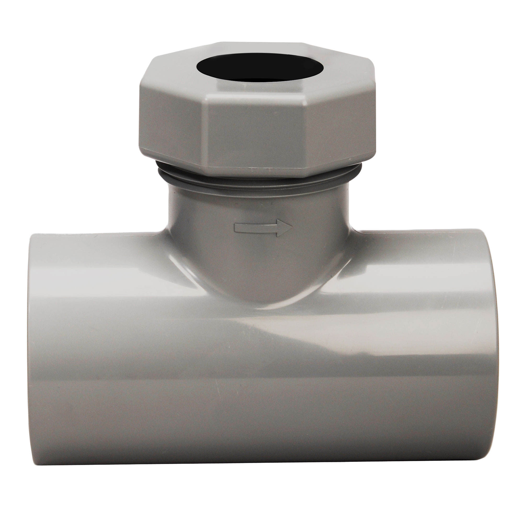 Select Durchflusszelle T-Stück, seitliche Perspektive, robuste Bauweise, einfache Installation