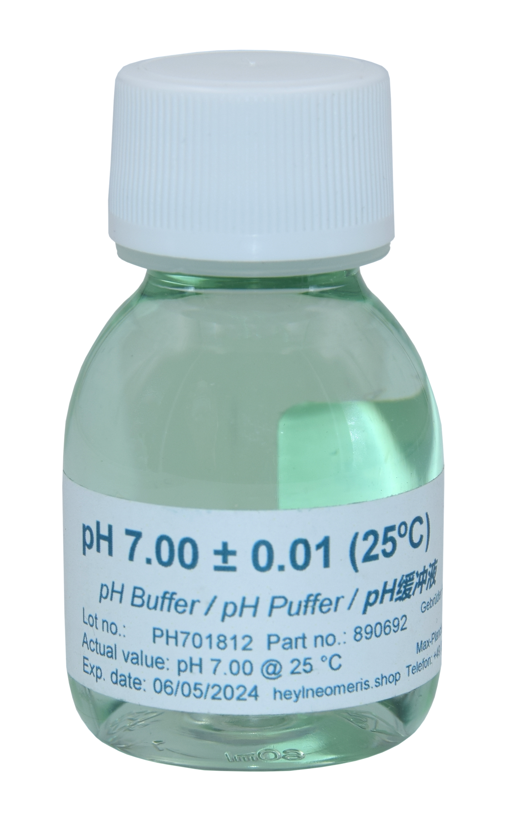 Neomeris pH buffer solution pH 7.00 Neomeris Pufferlösung pH 7.00, 70 ml Flasche mit grünem Inhalt, Kalibrierlösung für pH-Elektroden, Neomeris Pufferlösung pH 7.00